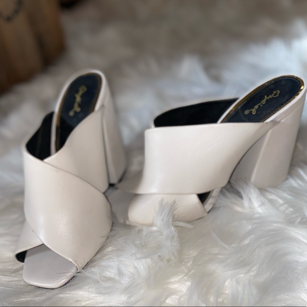 Chunky White Heels